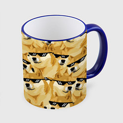 Кружка 3D Doge: Deal with it, цвет: 3D-синий кант
