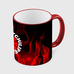 Кружка 3D RHCP: Red Flame, цвет: 3D-красный кант