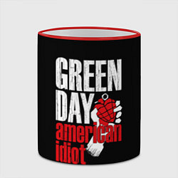 Кружка 3D Green Day: American Idiot, цвет: 3D-красный кант — фото 2