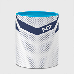 Кружка 3D N7: White Armor, цвет: 3D-белый + небесно-голубой — фото 2