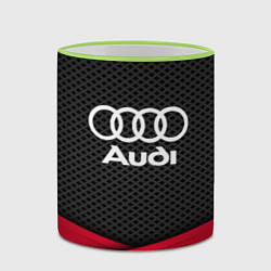 Кружка 3D Audi: Grey Carbon, цвет: 3D-светло-зеленый кант — фото 2