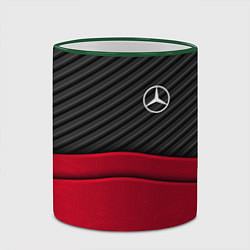 Кружка 3D Mercedes Benz: Red Carbon, цвет: 3D-зеленый кант — фото 2