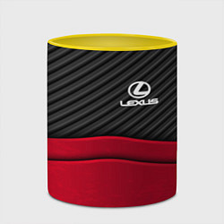 Кружка 3D Lexus: Red Carbon, цвет: 3D-белый + желтый — фото 2
