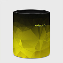 Кружка 3D Cyberpunk 2077: Yellow Poly, цвет: 3D-белый + черный — фото 2