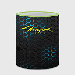 Кружка 3D Cyberpunk 2077: Blue Carbon, цвет: 3D-светло-зеленый кант — фото 2