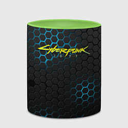 Кружка 3D Cyberpunk 2077: Blue Carbon, цвет: 3D-белый + светло-зеленый — фото 2