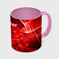 Кружка 3D Mass Effect: Red Armor N7, цвет: 3D-белый + розовый