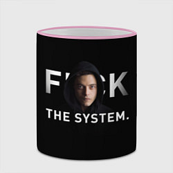 Кружка 3D F*ck The System: Mr Robot, цвет: 3D-розовый кант — фото 2