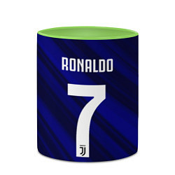 Кружка 3D Ronaldo 7: Blue Sport, цвет: 3D-белый + светло-зеленый — фото 2