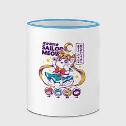 Кружка 3D Sailor Meow, цвет: 3D-небесно-голубой кант — фото 2
