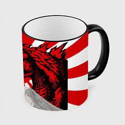 Кружка 3D Japanese Godzilla, цвет: 3D-черный кант