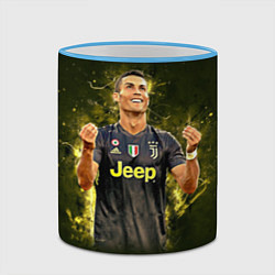 Кружка 3D Ronaldo: Juve Sport, цвет: 3D-небесно-голубой кант — фото 2