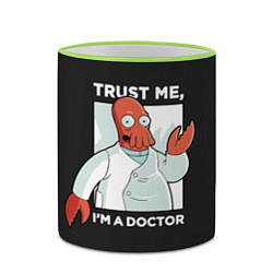 Кружка 3D Zoidberg: Trust Me, цвет: 3D-светло-зеленый кант — фото 2