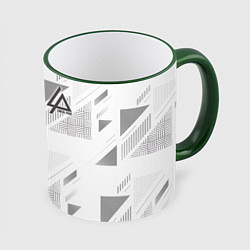 Кружка 3D Linkin Park: Grey Form, цвет: 3D-зеленый кант