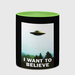 Кружка 3D I Want To Believe, цвет: 3D-белый + светло-зеленый — фото 2