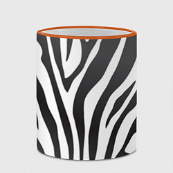 Кружка 3D Африканская зебра, цвет: 3D-оранжевый кант — фото 2