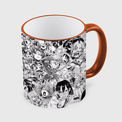Кружка 3D Manga Ahegao, цвет: 3D-оранжевый кант