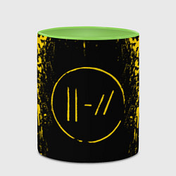 Кружка 3D 21 Pilots: Yellow & Black, цвет: 3D-белый + светло-зеленый — фото 2