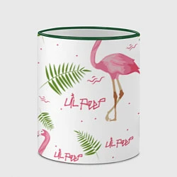 Кружка 3D Lil Peep: Pink Flamingo, цвет: 3D-зеленый кант — фото 2