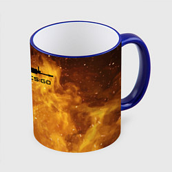 Кружка 3D CS:GO Dark Fire, цвет: 3D-синий кант