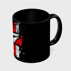 Кружка 3D Mass Effect N7, цвет: 3D-белый + черный