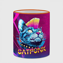 Кружка 3D Котопанк, цвет: 3D-оранжевый кант — фото 2