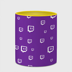 Кружка 3D Twitch Pattern, цвет: 3D-белый + желтый — фото 2