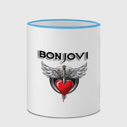 Кружка 3D Bon Jovi, цвет: 3D-небесно-голубой кант — фото 2