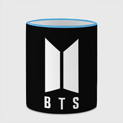 Кружка 3D BTS лого белое, цвет: 3D-небесно-голубой кант — фото 2