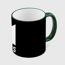 Кружка 3D BTS лого белое, цвет: 3D-зеленый кант