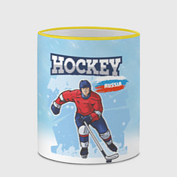Кружка 3D Хоккей Russia, цвет: 3D-желтый кант — фото 2