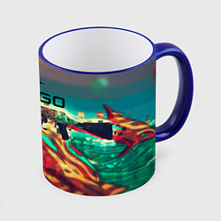 Кружка 3D CS GO logo abstract, цвет: 3D-синий кант
