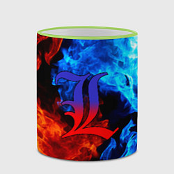 Кружка 3D L letter fire, цвет: 3D-светло-зеленый кант — фото 2