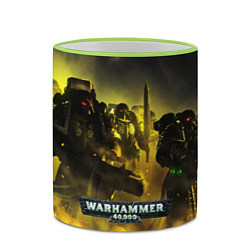 Кружка 3D Warhammer 40K - Космические Десантники, цвет: 3D-светло-зеленый кант — фото 2