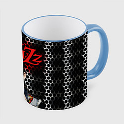 Кружка 3D Князь Анархия спина, цвет: 3D-небесно-голубой кант