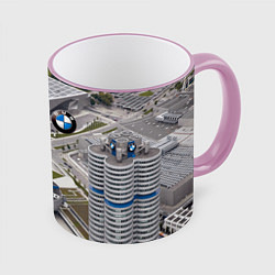 Кружка 3D BMW city, цвет: 3D-розовый кант