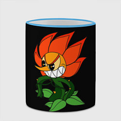 Кружка 3D Cuphead - Кэгни Гвоздика, цвет: 3D-небесно-голубой кант — фото 2