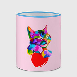 Кружка 3D Кот, цвет: 3D-небесно-голубой кант — фото 2