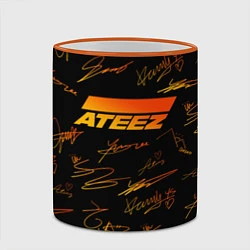 Кружка 3D ATEEZ АВТОГРАФЫ, цвет: 3D-оранжевый кант — фото 2