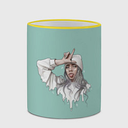Кружка 3D Billie Eilish Mint Art, цвет: 3D-желтый кант — фото 2