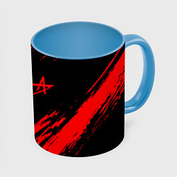 Кружка 3D АлисА, цвет: 3D-белый + небесно-голубой