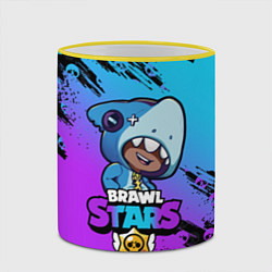 Кружка 3D Brawl Stars LEON SHARK, цвет: 3D-желтый кант — фото 2