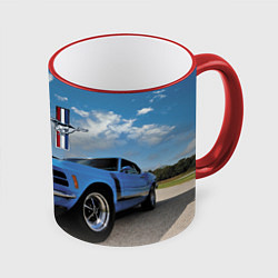 Кружка 3D Mustang, цвет: 3D-красный кант