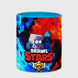 Кружка 3D BRAWL STARS 8 BIT, цвет: 3D-белый + небесно-голубой — фото 2