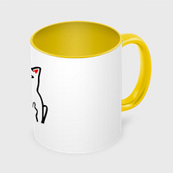 Кружка 3D Meme Cat, цвет: 3D-белый + желтый