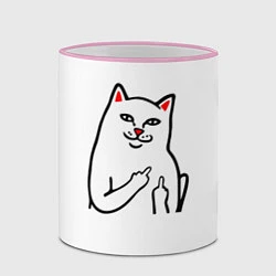 Кружка 3D Meme Cat, цвет: 3D-розовый кант — фото 2