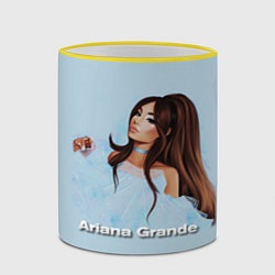 Кружка 3D Ariana Grande Ариана Гранде, цвет: 3D-желтый кант — фото 2