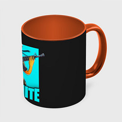 Кружка 3D Fortnite, цвет: 3D-белый + оранжевый