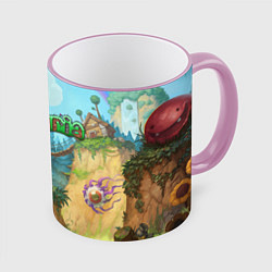 Кружка 3D Terraria, цвет: 3D-розовый кант
