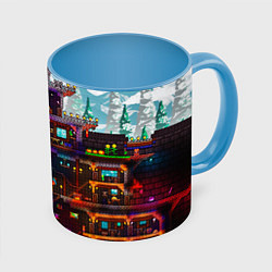 Кружка 3D Terraria, цвет: 3D-белый + небесно-голубой
